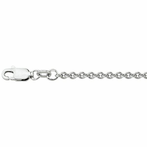 collier anker rond 2,3 mm zilver gerhodineerd