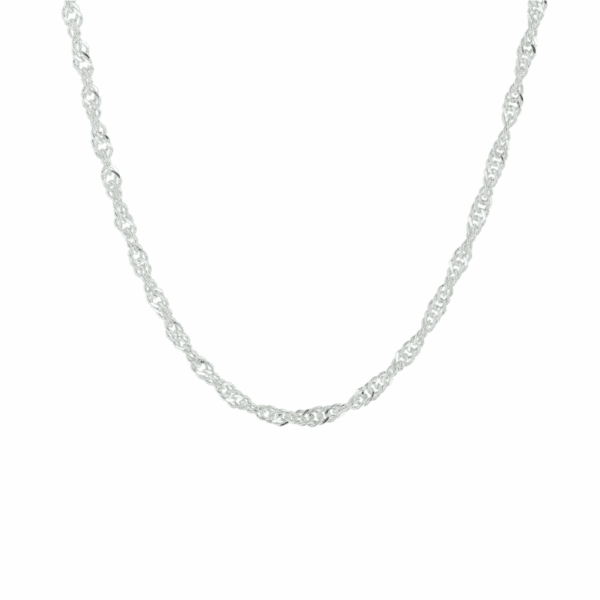 collier singapore 2,25 mm zilver gerhodineerd