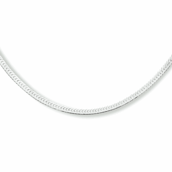 collier slang plat 2,0 mm zilver gerhodineerd