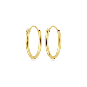 oorringen ronde buis 14K geelgoud