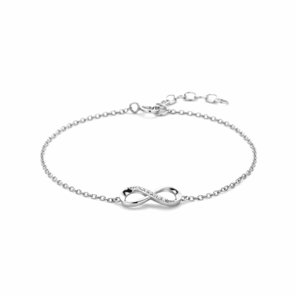 armband infinity zirkonia zilver gerhodineerd