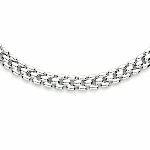 collier panter 6,9 mm 43 cm zilver gerhodineerd