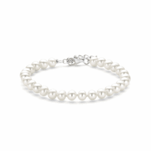 armband parel 5,5 mm 18 + 3 cm zilver gerhodineerd