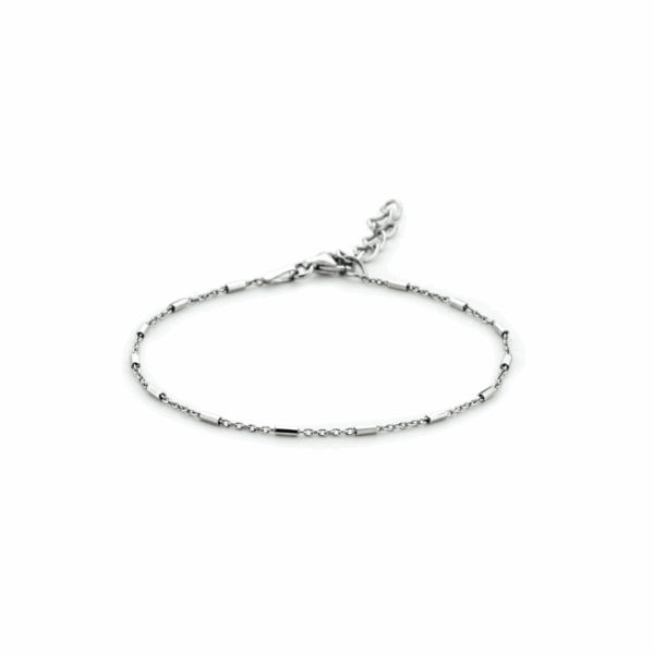 armband buisjes 1,3 mm 16 + 3 cm zilver gerhodineerd