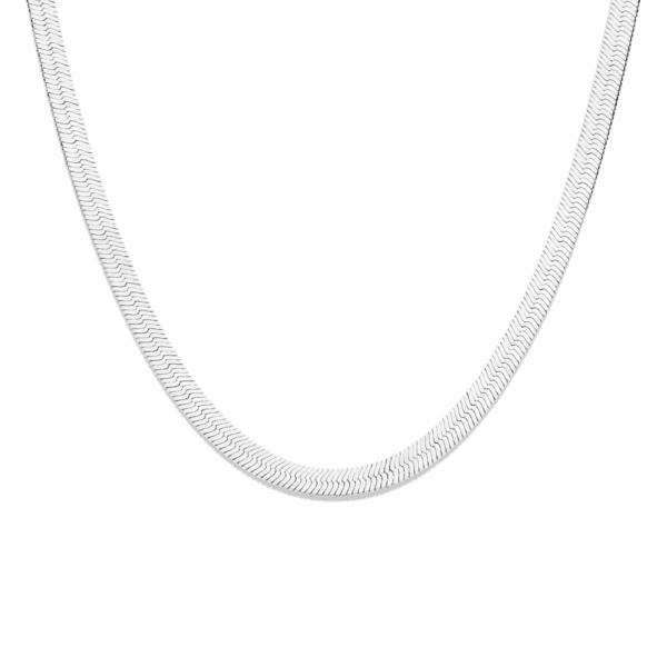 collier slang plat 8,5 mm 43 cm zilver gerhodineerd