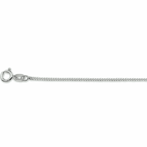 collier gourmette 4-zijdes geslepen 0,8 mm 41 + 4 cm zilver wit