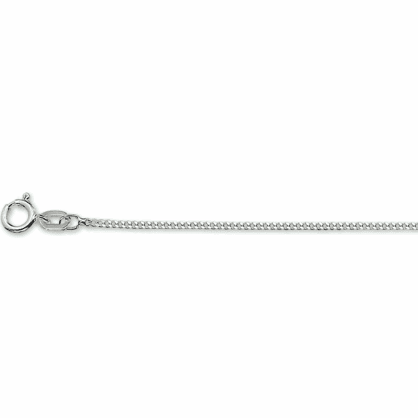 collier gourmette 4-zijdes geslepen 0,8 mm 41 + 4 cm zilver wit