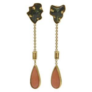 Geelgouden oorhangers - stardust