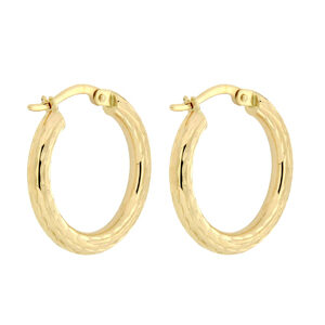 Gouden creolen facet 14mm