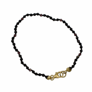 armband zwarte spinel + granaat