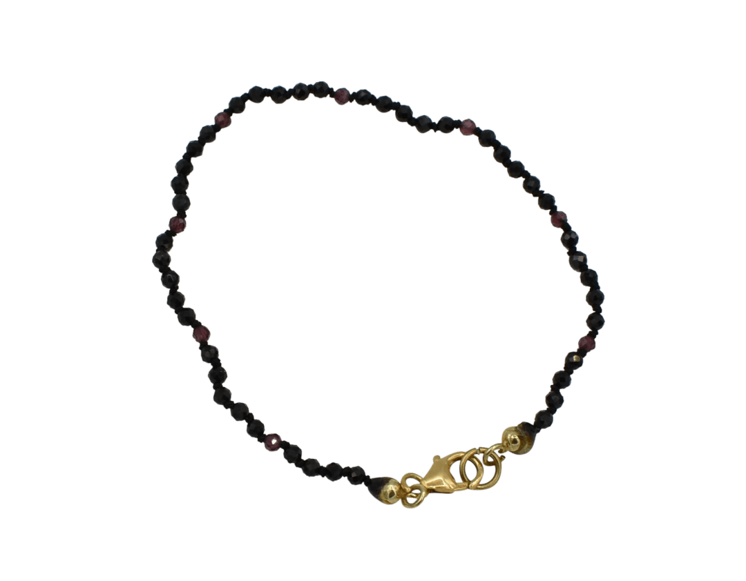 armband zwarte spinel + granaat
