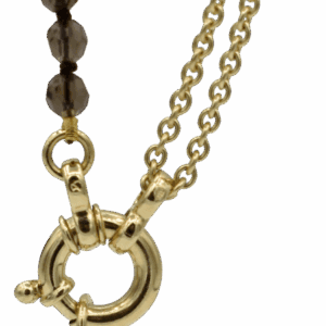 Gouden collier met rookkwarts