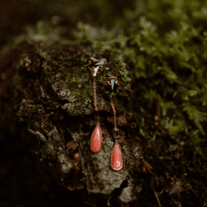 Geelgouden oorhangers - stardust