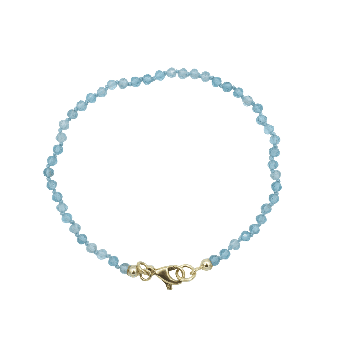 Geknoopte blauwe zirkoon armbandje