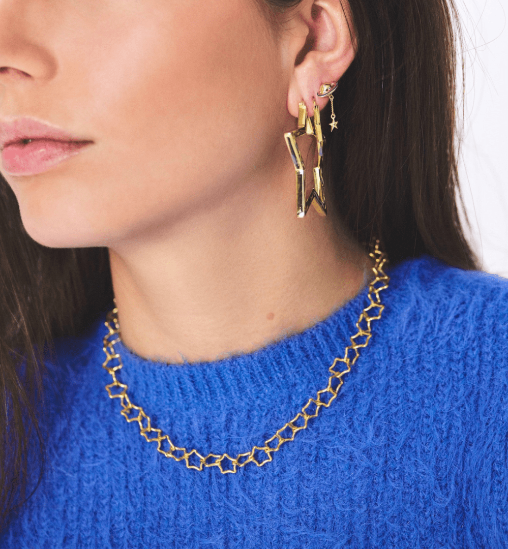 Linked Chunky Stars Necklace
