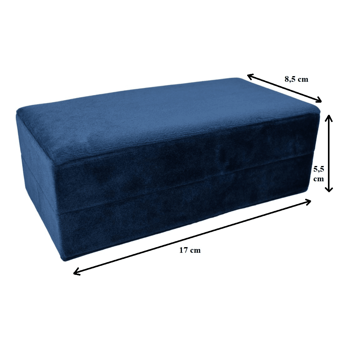 Sieradendoos velvet blauw groot