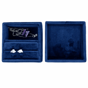 Sieradendoos velvet blauw klein