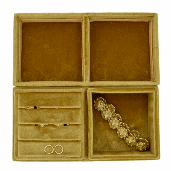 Sieradendoos velvet goud groot