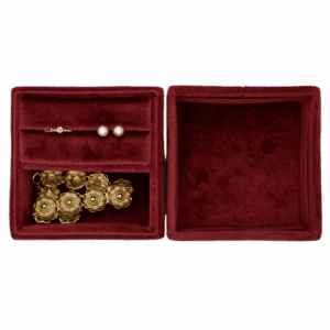 Sieradendoos velvet rood klein