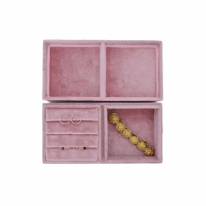 Sieradendoos velvet roze groot