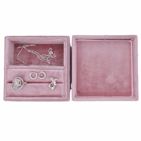 Sieradendoos velvet roze klein