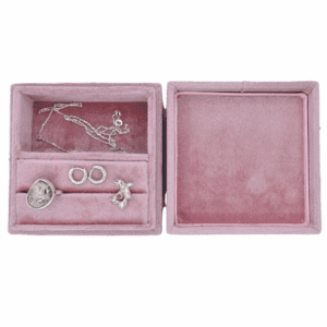 Sieradendoos velvet roze klein