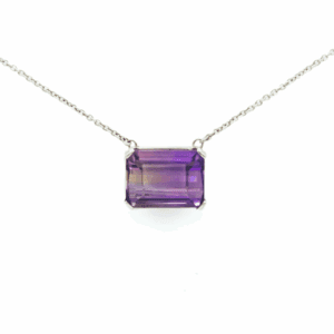 Witgouden collier met ametrien