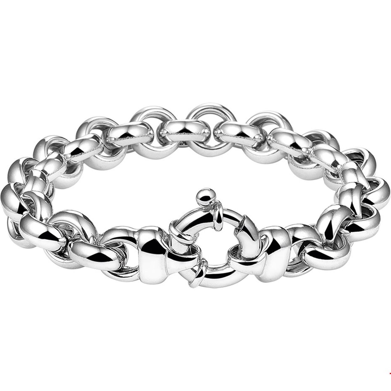 armband jasseron 10 mm met groot veerslot zilver gerhodineerd