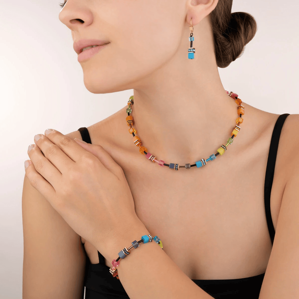 Coeur de Lion GeoCube collier multicolor goud