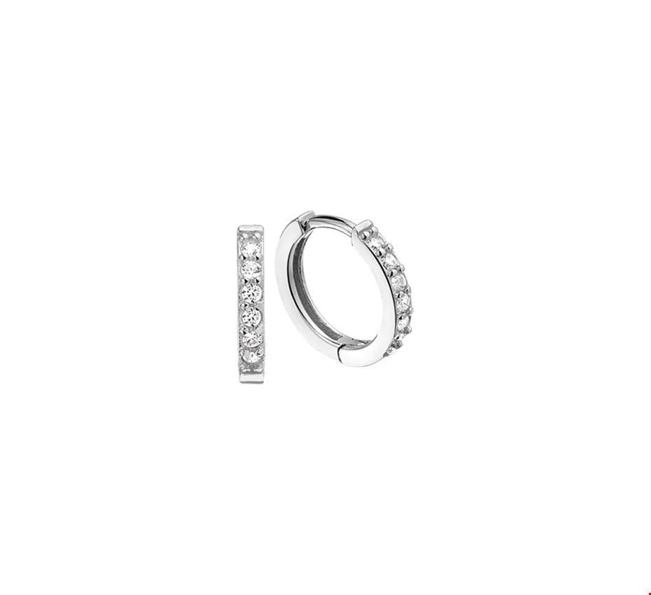 klapoorringen zirkonia 15 mm zilver gerhodineerd