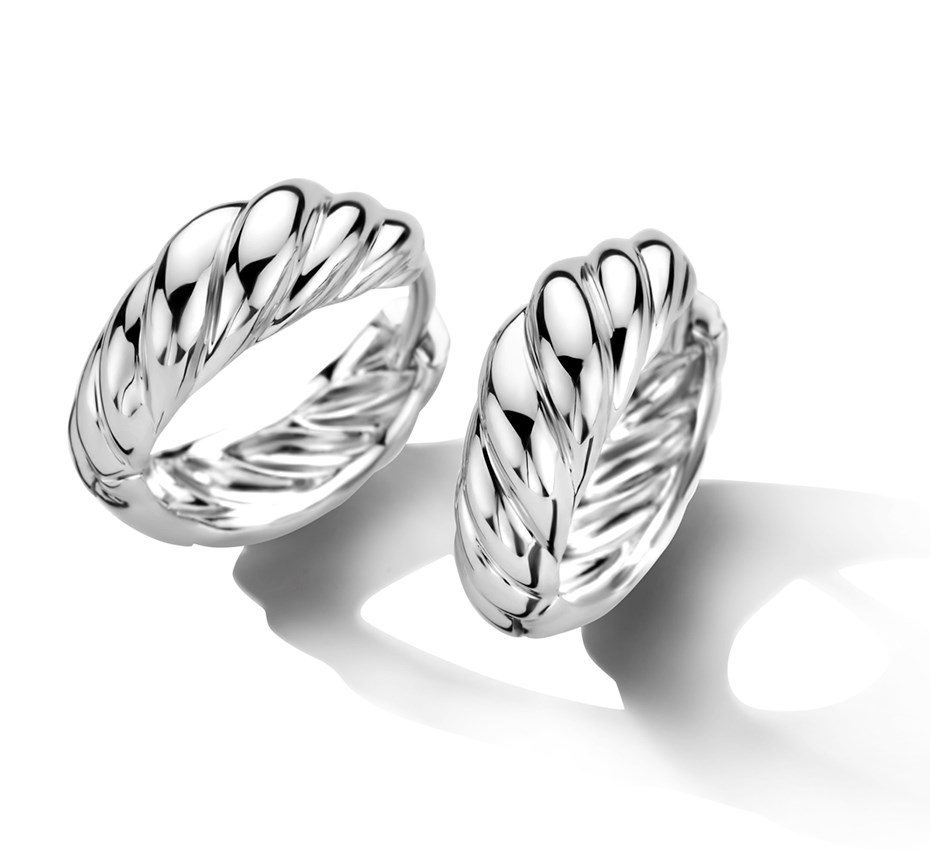 klapoorringen zilver gerhodineerd