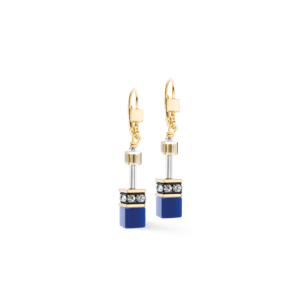 Pierced earrings Beige blue