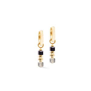 Hoop earrings Black Gold