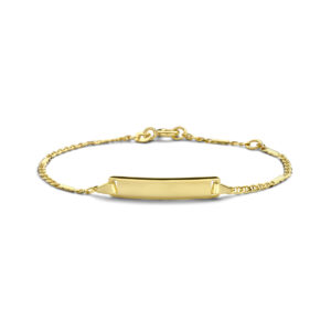 graveerarmband plaat 5,0 mm 14K geelgoud