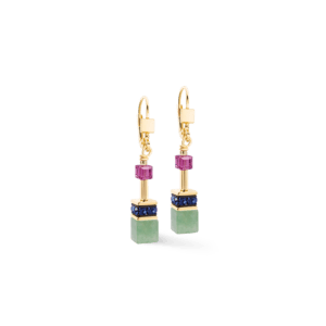 Pierced earrings multi gemstone