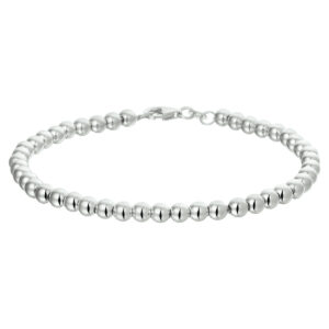 armband bolletjes 4,0 mm 19 cm zilver gerhodineerd