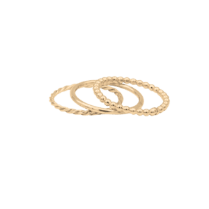 Gouden aanschuifring pareldraad