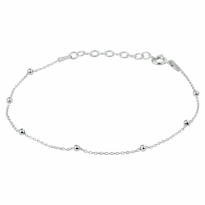 armband bolletjes 2,0 mm 16 + 3 cm zilver gerhodineerd