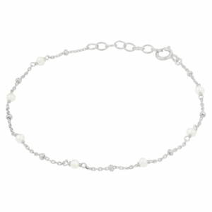 armband parel 16,5 + 2 cm zilver gerhodineerd