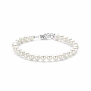 armband parel 5,5 mm 18 + 3 cm zilver gerhodineerd