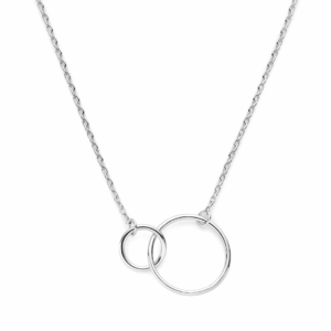 collier rondjes 41 + 4 cm zilver gerhodineerd