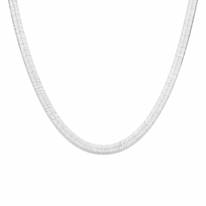 collier slang plat 8,5 mm 43 cm zilver gerhodineerd