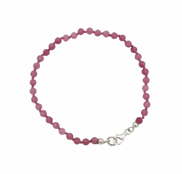 Geknoopt armbandje met roze toermalijn