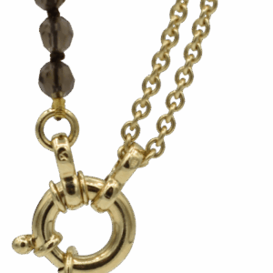 Gouden collier met rookkwarts