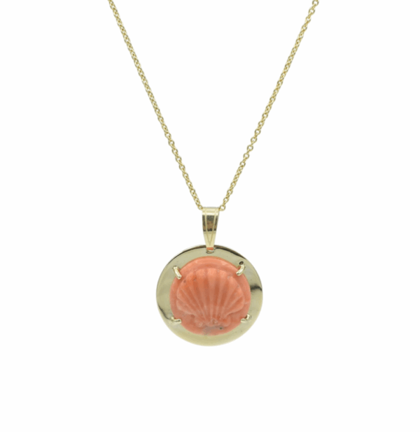 Gouden schelp hanger