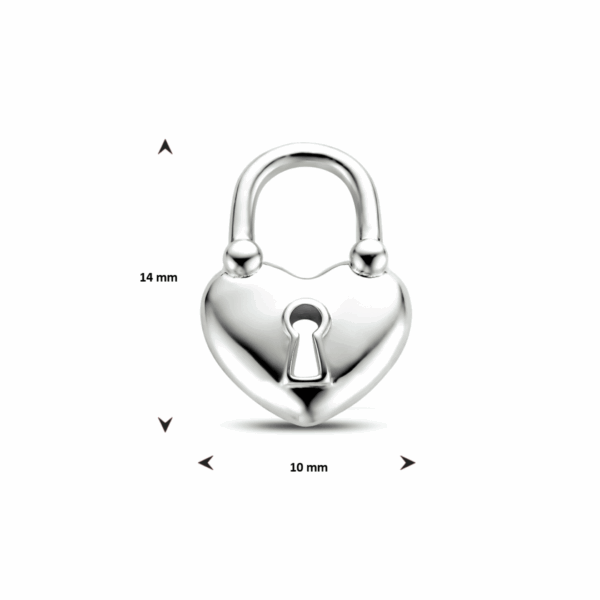 hanger hartje/slotje zilver gerhodineerd
