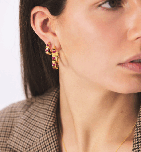 Large Beloved Mauve Hoop Earrings