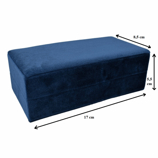 Sieradendoos velvet blauw groot