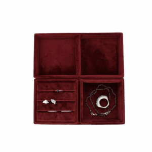Sieradendoos velvet rood groot