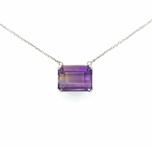 Witgouden collier met ametrien